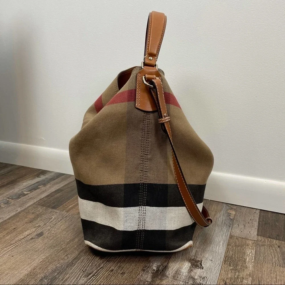 BURBERRY CANVAS MEGA CHECK MEDIUM ASHBY HOBO
